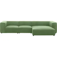 W.Schillig Ecksofa »around-the-block«, mit eleganter Biese, mit Federkern, Breite 341 cm grün