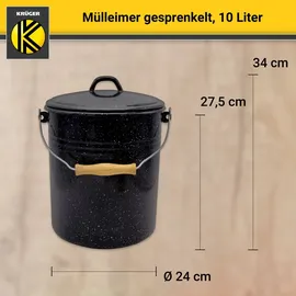 Krüger Nostalgie Mülleimer 10 l Schwarz