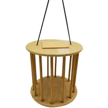 Dehner Natura Premium Kleintier Zubehör Heuraufe Natural, Futterspender für Kaninchen / Nager, Ø 23 cm, Höhe 23 cm, Holz, natur