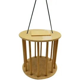 Dehner Natura Premium Kleintier Zubehör Heuraufe Natural, Futterspender für Kaninchen / Nager, Ø 23 cm, Höhe 23 cm, Holz, natur