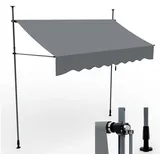 Onbest Klemmmarkise mit Handkurbel, 300x120 cm, Höhenverstellbar, Wetterfest, UV 50+ grau 300 cm x 120 cm