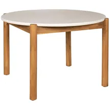 VCM Terracina Gartentisch Ø 120 x 75 cm Natur/Weiß