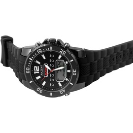 Akzent Herren-Uhr Silikon Leuchtzeiger Analog Digital 2420025 Schwarz