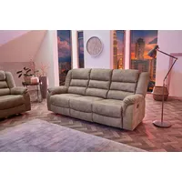 Jockenhöfer Couch Federkern 3-Sitzer Grau/Braun