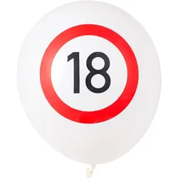 18. Geburtstag Verkehrsschild 5 Luftballons