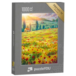 puzzleYOU Puzzle Puzzle 1000 Teile XXL „Rote Mohnblumen, Claude Monet Impressionismus“, 1000 Puzzleteile, puzzleYOU-Kollektionen Künstler