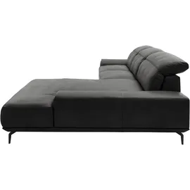 Musterring Ecksofa Leder 3-Sitzer Schwarz