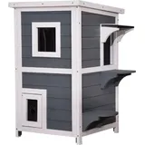 MCombo Katzenhaus 2 Etagen 66 cm grau