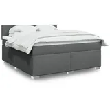 vidaXL Boxspringbett mit Matratze Dunkelgrau 180x200 cm Stoff