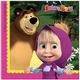 Procos 86514. – Servietten Papier Masha und Bär, 33 x 33 cm, 2-lagig, 20 Stück, Mehrfarbig