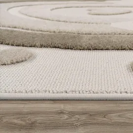 Paco Home Kinderteppich Spielteppich weicher Flor 3d-effekt Kinderzimmer Creme Sand, 120x160 cm,