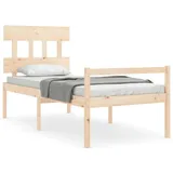 Seniorenbett mit Kopfteil Massivholz - Braun/Bunt
