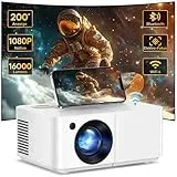 Mini Beamer, Elektrischer Fokus Full HD 1080P Beamer Outdoor 16000 Lumens, 5G WiFi Bluetooth Mini Projektor für Heimkino,Bildung,Gaming,Meeting für PC/Android/IOS/HDMI/USB