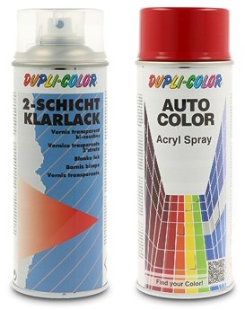 Dupli Color 400 ml Auto-Color Lack rot 5-0380 + 400ml 2-Schicht-Klarlack [Hersteller-Nr. 538322]