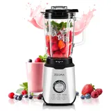 Zeegma Grand Vitamine 1600 W, Standmixer mit 1,7 l Glasbehälter, drei Automatik-Betriebsarten, stufenlose Geschwindigkeitsregulierung, 6 Edelstahl-Schneidmesserr, Smoothie Maker Mixer Blender 1600W GROßER 1,75L - Schwarz