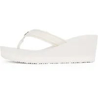 Tommy Hilfiger Damen Flip Flops Stripes mit Keilabsatz, Elfenbein (Ivory), 36