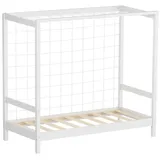 ML-Design Kinderbett Fußballtor 70 x 140 cm Kiefer massiv weiß