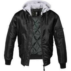 Brandit MA1, Kapuzenjacke - Schwarz/Grau - XXL