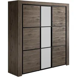 Kleiderschrank GAMI "Kleiderschrank 3 Türen, Kinderkleiderschrank", braun (eiche braun), B:222cm H:225cm T:58cm, Spanplatte, Schränke, Kinderschrank Kinderkleiderschrank, In 2 Farben erhältlich