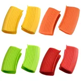 OFFSCH 4 Paar Silikon Topfgriff Clip Wärmedämmung rutschfest Topf Ohr Abdeckung Küchenzubehör Für Kochtöpfe