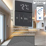 Revolt WLAN-Fußbodenheizung-Thermostat mit App und Sprachsteuerung schwarz