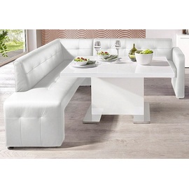 exxpo - sofa fashion Barista 157 x 82 x 245 cm Kunstleder langer Schenkel rechts weiß