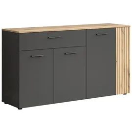 trendteam Esteban 150 x 42 cm Grau / Eiche
