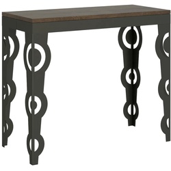Itamoby Ausziehbare Konsole 90x40/300 cm Karamay Evolution Walnuss Anthrazitrahmen