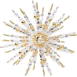 Zauberperle Bastelperlen Perlenstern-Komplettset Pearlized Gold, Ø 15 cm goldfarben