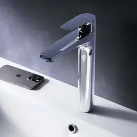 AM PM Waschtischarmatur Hoch, Wasserhahn Bad Waschbecken Armatur Einhebelmischer Badarmatur, Mischbatterie für Badezimmer, Aufsatzwaschbecken
