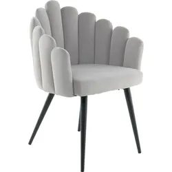 Polsterstuhl KAYOOM "Stuhl Jeane 625, mit samtweichem Bezug, bequem und gemütlich", grau, B:61cm H:85cm T:58cm, Polyester, Eisen, Stühle, samtweicher Bezug, modern, bequem und gemütlich, mit samtweichem Bezug