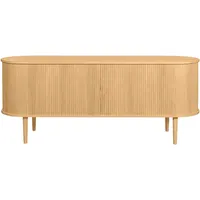 Miliboo Sideboard mit Schiebetüren aus Eichenfurnier und massiver Eiche