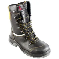 SAFETY AND MORE 647, Schnittschutz-stiefel Leder, schwarz, Gr. 42