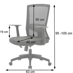 SIHOO Bürostuhl Schreibtischstuhl, ergonomische S-förmige Rückenlehne, atmungsaktiv verstellbare Taillenstütze ~ grau
