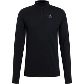 Odlo Herren Merino 200 Turtle Neck Zip Longsleeve (Größe XL, schwarz)