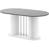 Design Esstisch HCE-111 Oval Hochglanz ausziehbar Tisch Esszimmer rund - Grau