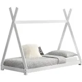 [en.casa] Kinderbett Onejda in Tipi-Design Weiß 90x200 cm