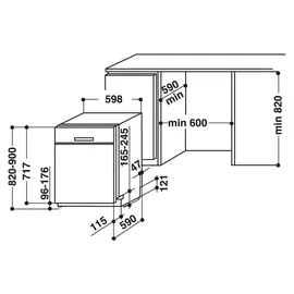 Bauknecht BUO 3O41 PLT X Einbau-Geschirrspüler (unterbaufähig, 598 mm breit, Edelstahl)