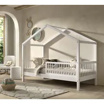 Vipack Hausbett 90 x 200 cm Buche massiv weiß lackiert