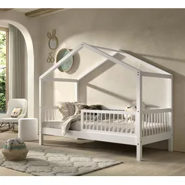 Vipack Hausbett 90 x 200 cm Buche massiv weiß lackiert