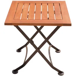 Beistelltisch klappbar Campingtisch Balkontisch Länge 45 cm Eukalyptus Holz klappbar, Metall braun, H 45 cm, Garten Balkon