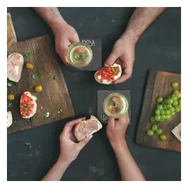 Relaxdays Schiefer Untersetzer, 10er Set, eckige Getränkeuntersetzer, H x B: 10x10 cm, Schieferplatte Gläser, anthrazit