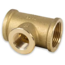 Messing Gewinde-Fitting T-Stück Mittelabgang reduziert, schwere Ausführung (Ausführung: 1'' - 1/2'' - 1''IG)