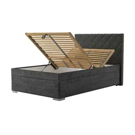 Möbel Kraft Polsterbett 131 x 117 cm Schwarz