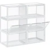 Songmics Schuhboxen 6 Stk bis Größe 46 Transparent