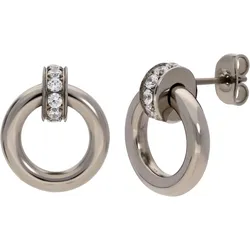 Paar Ohrstecker TITANIA "Ohrringe", grau (titanfarben), Ohrringe, Damen, Titan