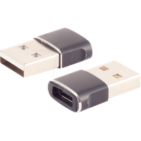 ShiverPeaks ®-BASIC-S--Adapter USB A Stecker auf USB C Buchse, 2.0, slim, Metallausführung