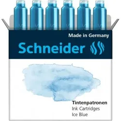 SCHNEIDER 166130 Tintenpatronen Pastell ice blue, 6er Schachtel