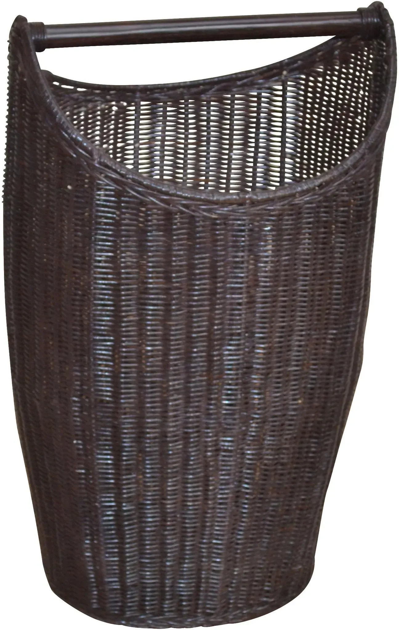 Wäschekorb MY HOME, braun, B:41cm H:67cm T:40cm, Geflecht Rattan, Wäschesammler, Wäschekorb, Rattangeflecht, Landhaus-Stil, mit Griff, Höhe 67 cm