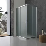 Kiamami Valentina Giada Duschkabine mit Eckeinstieg 70 x 90 cm grau/silber satiniert inkl. Duschtasse